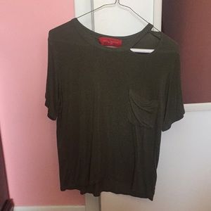 Small akira army green top